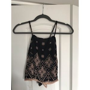 Damasque Print Crop Top